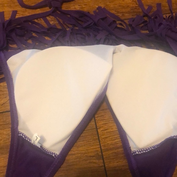 Purple large fringe bikini top - Picture 4 of 4